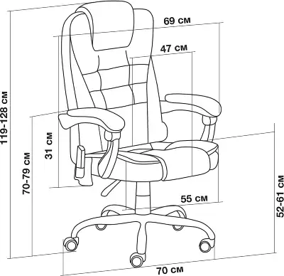 Кресло Cactus CS-CHR-OC05M-BR с вибромассажем бежевый экокожа с подголов. крестов. пластик черный