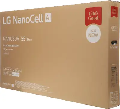 Телевизор LED LG 55" 55NANO80A6B.ARUG синяя сажа 4K Ultra HD 60Hz DVB-T DVB-T2 DVB-C DVB-S DVB-S2 USB WiFi Smart TV