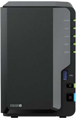 Synology DS225+ СХД настольное исполнение 2BAY NO HDD (repl. DS224+)) вилка UK/HK 3-pin