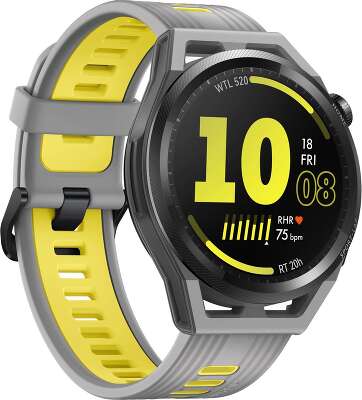 Смарт-часы Huawei Watch GT Runner-B19A 46мм 1.43" AMOLED корп.черный рем.серый разм.брасл.:140-210мм (55028108)