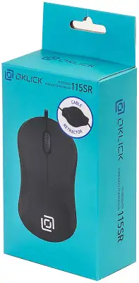 Мышь Оклик 115SR черный оптическая 1000dpi USB для ноутбука 3but (492888)