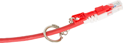 Коммутационный шнур NIKOMAX с замком U/UTP 4 пары, Кат.6 (Класс Е), 250МГц, 2хRJ45/8P8C, T568B, многожильный, BC (чистая медь), 24AWG (7х0,195мм), полимерный материал, исполнение кабельного изделия нг(А)-HF, красный, 1м