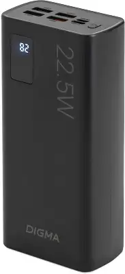 Мобильный аккумулятор Digma DGPF30A 30000mAh QC3.0/PD3.0 22.5W 3A 4xUSB-A/USB-C черный (DGPF30A22ABK)