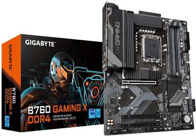Материнская плата Gigabyte B760 GAMING X DDR4, Socket 1700, Intel®B760, 4xDDR4-3200, HDMI+DP, 3xPCI-Ex16, 4xSATA3(RAID 0/1/5/10), 3xM.2, 8Ch Audio, 2.5GLan, (4+4)xUSB2.0, (4+2)xUSB3.2, (0+1)xUSB3.2 Type-C™, ATX, RTL
