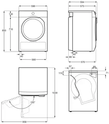 Сушильная машина Electrolux EW6C527P пан.англ. кл.энер.:A++ макс.загр.:7кг белый