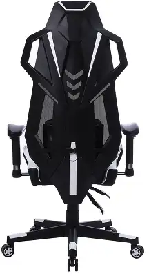 Кресло игровое Cactus CS-CHR-090BLW черный/белый экокожа/сетка крестов. нейлон