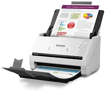 Сканер протяжный Epson WorkForce DS-770II (B11B262401/501) A4 белый/черный