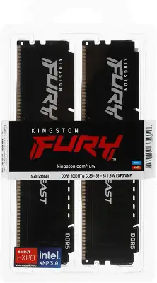 Память DDR5 2x8Gb 6000MHz Kingston KF560C36BBEK2-16 Fury Beast RTL Gaming PC5-48000 CL36 DIMM 288-pin 1.35В с радиатором Ret