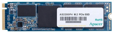 твердотельный накопитель Apacer SSD AS2280P4 512Gb M.2 2280 PCIe Gen3x4, R2100/W1500 Mb/s, 3D TLC, MTBF 1.5M, NVMe 1.3, 400TBW, Retail, 3 years (AP512GAS2280P4-1)