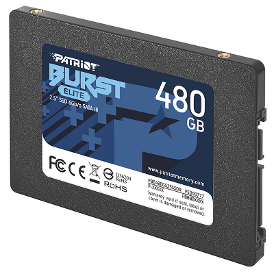 Твердотельный накопитель Patriot SSD BURST ELITE 480GB SATA3 2.5" R450/W320 TBW 200TB 3D NAND