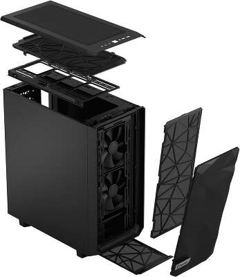 Корпус Fractal Design Meshify 2 Compact, черный, ATX, Без БП (FD-C-MES2C-01)
