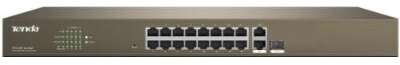 Коммутатор 16FE+2GE/1SFP 16-Port PoE TENDA