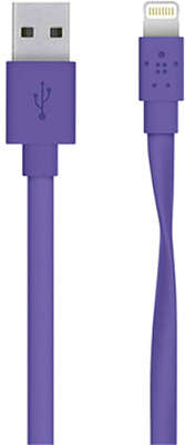 Кабель Belkin Mixit Flat USB to Lightning, 1.2 м, пурпурный [F8J148bt04-PUR]