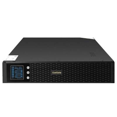 Exegate EX293054RUS ИБП Pure Sine Wave ExeGate SinePower UHB-3000.LCD.AVR.1SH.4C13.RJ.USB.2U <3000VA/2400W, LCD, AVR, 1*Schuko+4*C13, RJ45/11, USB, Rackmount 2U/Tower, металлический корпус, Black>