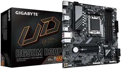 Материнская плата GIGABYTE B650M D3HP (AM5/B650/4xDDR5/mATX/RAID/DP, HDM) (B650M D3HP)