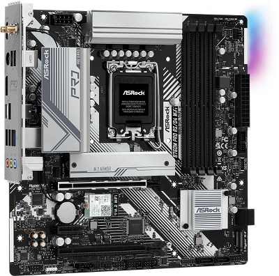 Материнская плата ASROCK B760M PRO RS/D4 WIFI, LGA1700, B760, 4*DDR4, 4*SATA, 2*M.2, 3*USB 3.2, 2*USB 2.0, Type-C, 2*PCIx16, 1*PCIx1, 1*M.2 (Key E), HDMI+DP, mATX