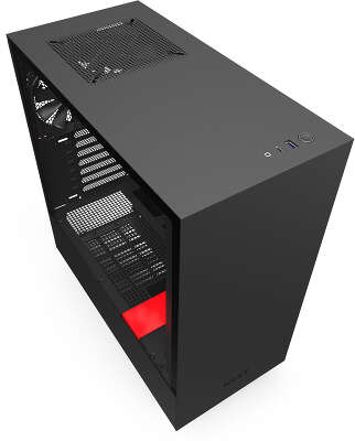 Корпус NZXT H510 Black/red, черный, ATX, Без БП (CA-H510B-BR)