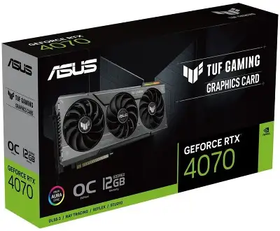 Видеокарта ASUS NVIDIA nVidia GeForce RTX 4070 TUF Gaming 12G OC 12Gb DDR6X PCI-E HDMI, 3DP