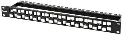Патч-панель наборная Hyperline PPBL3-19-24S-RM 19" 1U 24xRJ45