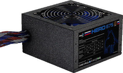 Блок питания Aerocool 675W Retail HERO 675 , ATX v2.3, 80+ Bronze, 12cm blue LED fan, Haswell Ready, A.PFC, 2x