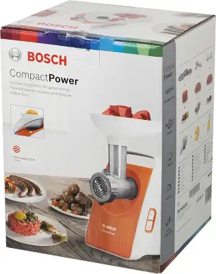 Мясорубка Bosch CompactPower MFW3630I 1600Вт белый/оранжевый