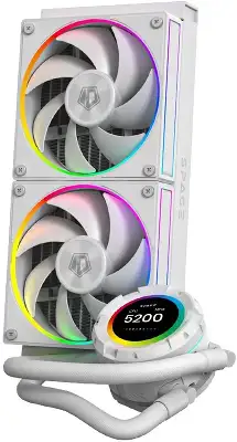 Система водяного охлаждения ID-Cooling SL240 ARGB Soc-AM5/AM4/1200/1700/1851 белый 4-pin 14-30dB Al+Cu LCD 300W Ret (SL240 WHITE)