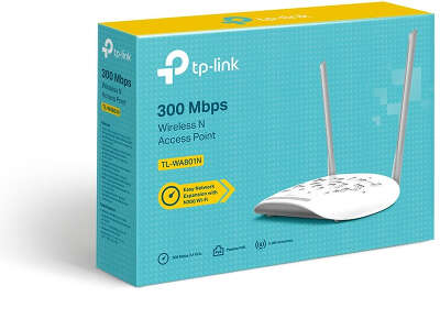 Точка доступа TP-LINK TL-WA801N, LAN: 1x100 Мбит/с, 802.11b/g/n, 2.4 ГГц, до 300 Мбит/с