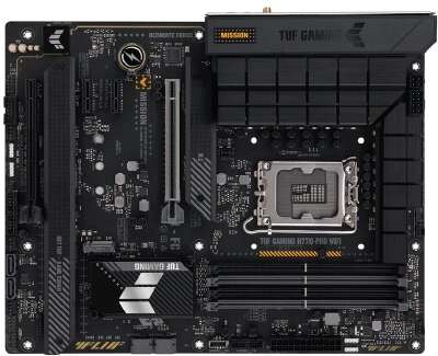ASUS TUF GAMING H770-PRO WIFI (Socket 1700,ATX,4xDDR5(128GB), DP/HDMI, 1xPCIe 5.0x16/1xPCIe 4.0x16/2xPCIe 4.0, 1xLAN (2.5GbE), Wi-Fi, BT, 4xSATA 6Gb/s, 4xM.2, 1xType-C, 6xUSB 3.2)