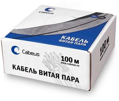 Cabeus UTP-4P-Cat.5e-SOLID-LSZH-100 Кабель витая пара UTP (U/UTP), категория 5e, 4 пары (24 AWG), одножильный, оранжевый, LSZH, нг(А)-HF, (100 м)