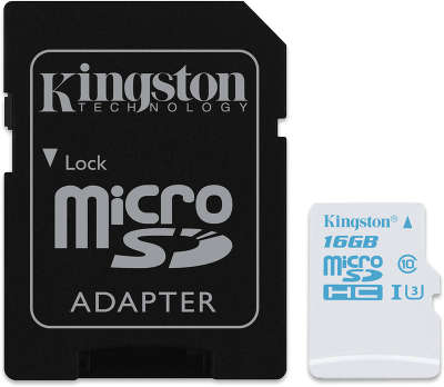 Карта памяти 16 Гб Micro SDHC Kingston Class 10 UHS-I U3 [SDCAC/16GB]