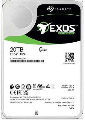 Жесткий диск SAS 20TB EXOS X24 7200RPM 512MB ST20000NM007H SEAGATE