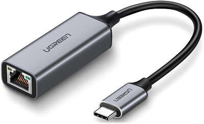 Адаптер Ugreen CM199 USB-C to to RJ45 LAN 10/100/1000, Grey [50737]