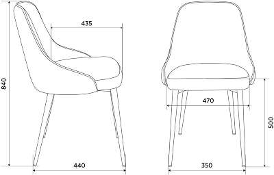 Стул для дома Бюрократ KF-5 молочный Velvet 20 металл черный на ножках (KF-5/VELV20)
