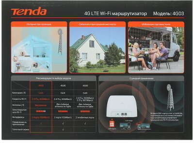 Маршрутизатор Tenda 4G03, 802.11/b/g/n, 2.4 ГГц