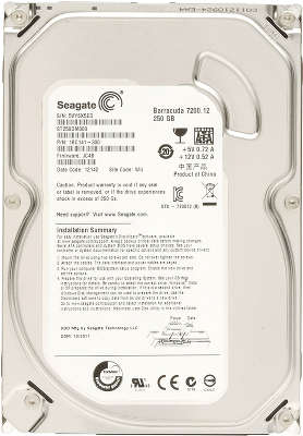 Жёсткий диск SATA-3 250GB [ST250DM000] Seagate Barracuda 7200.12, 7200rpm, 16MB Cache