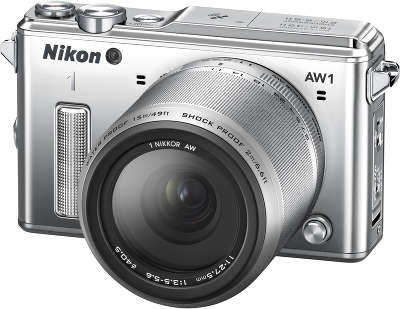 Цифровая фотокамера Nikon 1 AW1 Silver Kit (11-27,5 мм f/3.5-5.6 VR)