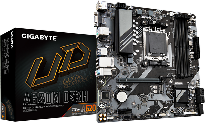 Материнская плата/ MB GIGABYTE AMD A620 sAM5, 4xDDR5(192GB), D-SUB/HDMI 2.1/DP, 1xPCIe 4.0x16, 1xPCIe 4.0, 1xLAN, 4xSATA 6Gb/s, 1xM.2, 1xUSB-C, 1xUSB 3.2, 4xUSB 2.0, 1xPS/2, mATX