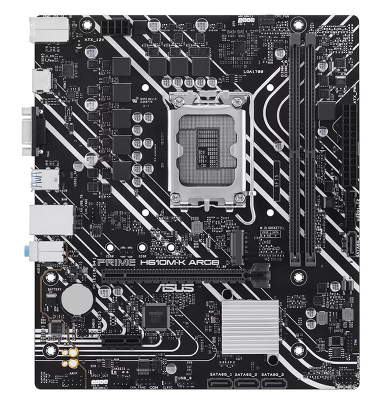 Материнская плата ASUS PRIME H610M-K ARGB, LGA1700, H610, 2*DDR5, 2*DDR5, 4*SATA, 1*M.2, 2*USB 3.2, 4*USB 2.0, 1*PCIx16, 1*PCIx1, VGA+HDMII, mATX