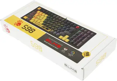 Клавиатура A4Tech S98 Sports механическая желтый/серый USB for gamer LED (S98 SPORTS LIME BLMS RED PLUS) кабель 1.8м