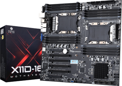 Материнская плата с процессором HUANANZHI X11D-16D DUAL, Socket3647(x2), Xeon Gold 6144 (x2), EATX, Retail, Socket3647(x2), 16xDDR4, PCIe3.0, 2xM.2, GLAN, 4xUSB2, 5xUSB3, VGA (HNZ-X11D-16D-DUAL-6144)