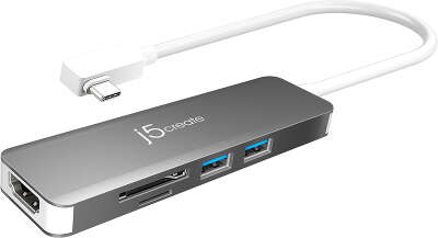 Адаптер j5create SuperSpeed+ USB-C to HDMI/2xUSB3.1 10 Gbps/SD/microSD [JCD372]