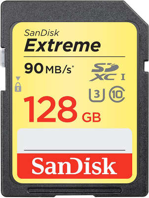 Карта памяти 128 Гб SDXC Sandisk Extreme Class 10 UHS-I U3 [SDSDXNF-128G-GNCIN]