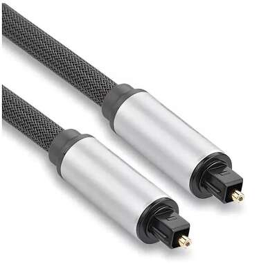 Кабель UGREEN AV108 (10540) Toslink Optical Male To Male Audio Cable. Длина: 2м. Цвет: серебристо-черный