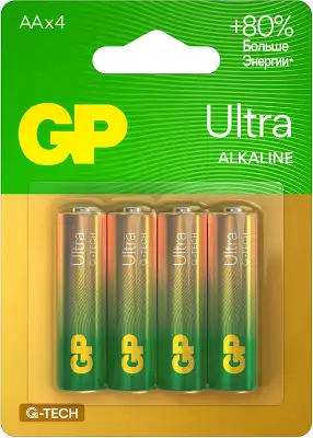 Комплект элементов питания AA GP Ultra GP15AUA21-2CRSBC4 G-TECH [LR6] (4 шт в блистере)
