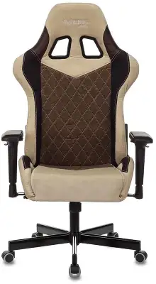 Кресло игровое Zombie VIKING 7 KNIGHT Fabric коричневый/бежевый ткань/эко.кожа с подголов. крестов. металл