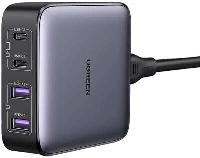 Зарядное устройство UGREEN CD327 (90747) Nexode 65W 2*USB-A+2*USB-C Desktop Fast Charger EU. Цвет: серый