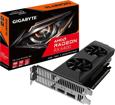 Видеокарта GIGABYTE AMD Radeon RX 6400 GV-R64D6-4GL 4Gb DDR6 PCI-E HDMI, DP