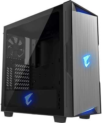 Корпус Gigabyte AORUS C300 Glass MidTower, ATX, USB-C x1, USB3.0 x2, Audio I/O, GPU:400mm, Black, TG (551223)