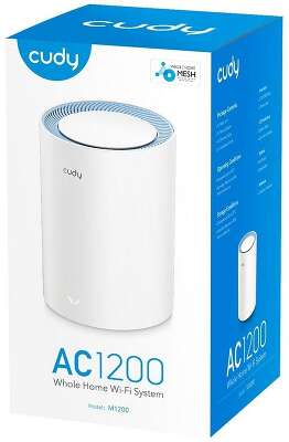 Маршрутизатор CUDY AC1200 Wi-Fi Mesh Solution 1-Pack, Chipset MediaTek, Dual-Band, 867Mbps at 5GHz + 300Mbps at 2.4GHz, 802.11ac/a/b/g/n, 2 Fast Ethernet Ports, 2 internal antennas, MU-MIMO, DDNS, Zerotier/Wireguard/OpenVPN/IPSec/L2TP/PPTP VPN, DNS over C