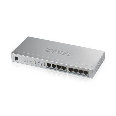Коммутатор Коммутатор PoE+ Zyxel GS1008HP, 8xGE PoE+, настольный, металлический, бесшумный, бюджет PoE 60 Вт